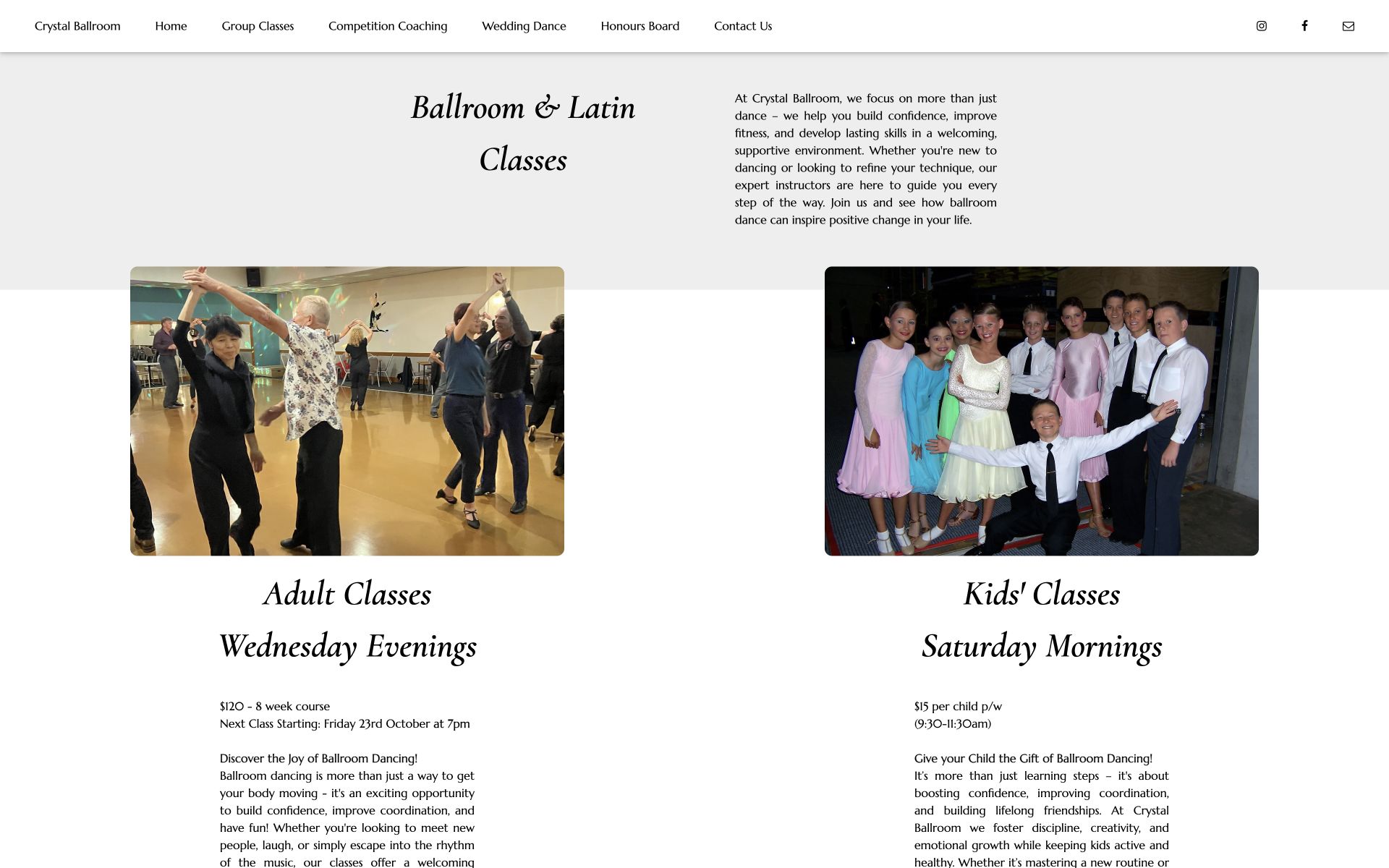 Crystal Ballroom public website