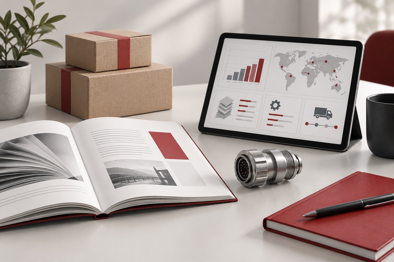 AI illustration representing publishing, engineering, logistics and business applications